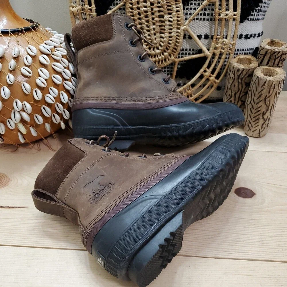 Sorel Cheyanne II Waterproof Duck Boots Leather Unisex M 8.5/W 10.5/EU 41.5